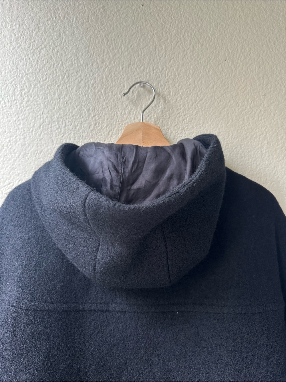 COS Hooded Wool Coat Black XS 100% Wool - Picture 6 of 11